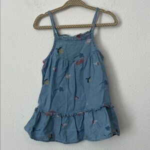 ZARA Chambray Embroidered Dress Baby Girl 9-12 Month